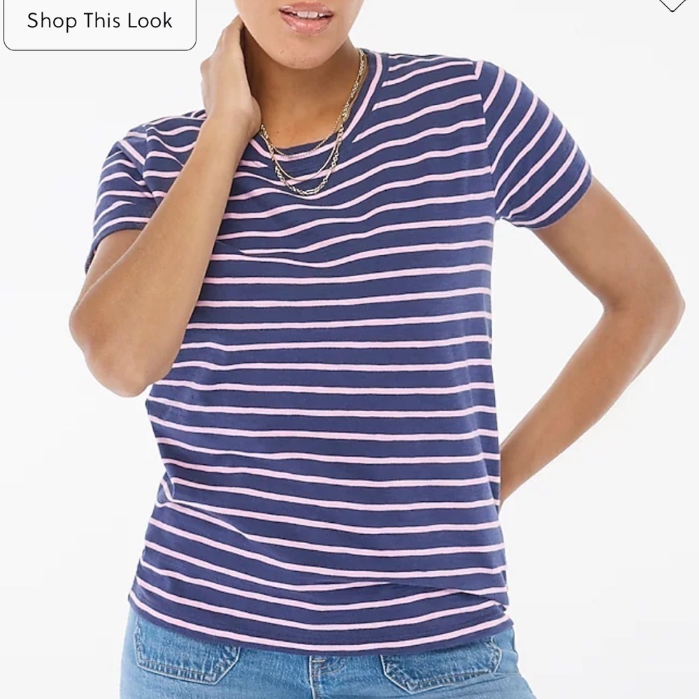 J crew Striped girlfriend crewneck tee